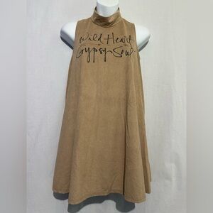 Gaze Tan Graphic Print Asymmetrical Dress Size S